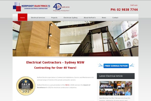 kerfootelectrics.com.au site used Kerfoot