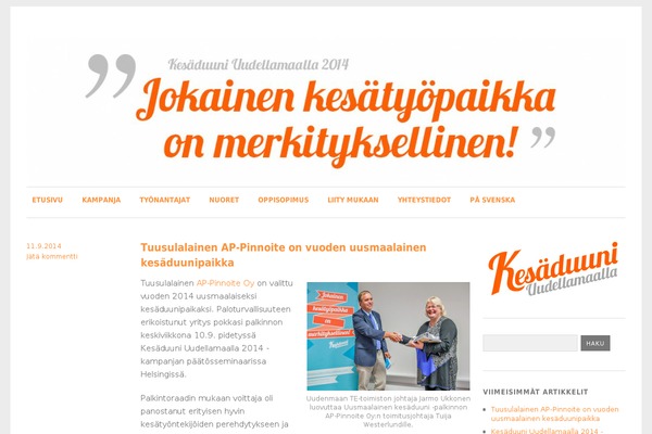 kesaduuniuudellamaalla.fi site used Non Profit