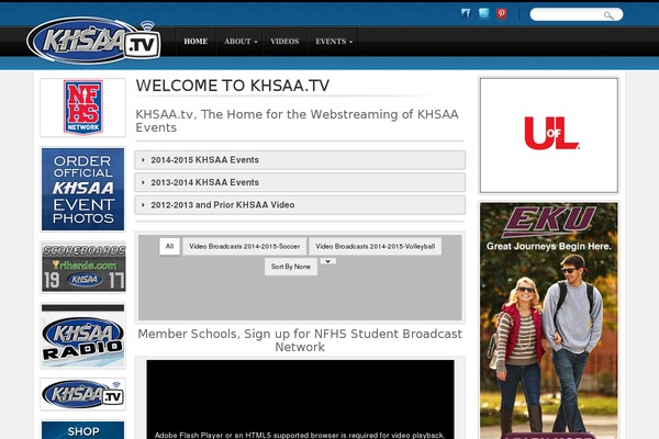 khsaa.tv site used Khsaa-tv-theme