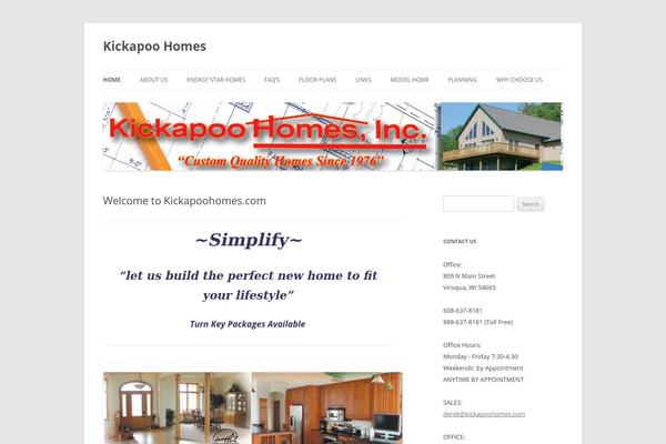 Twenty Twelve theme site design template sample