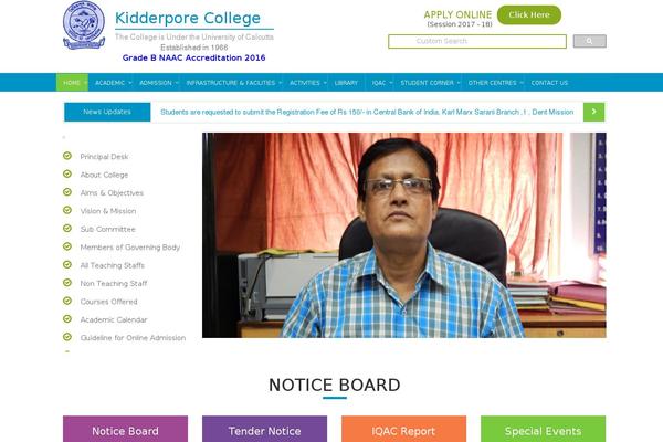 kidderporecollege.com site used Collagetheme