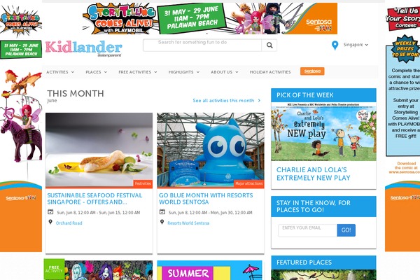 kidlander.com site used Tap-redesign