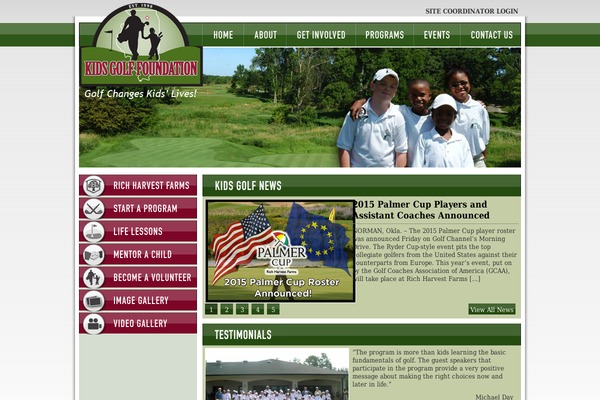 kidsgolffoundation.org site used Kgf