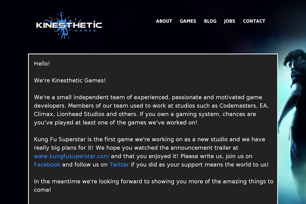kinestheticgames.com site used Spacing
