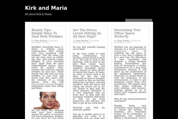 kirkandmaria.com site used Curation