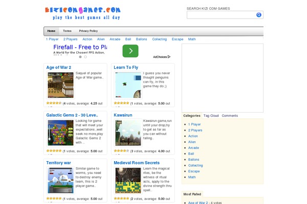 kizicomgames.com site used Gallerygames