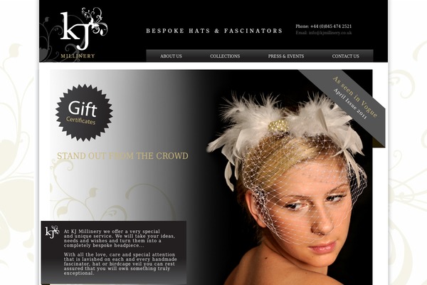 kjmillinery.co.uk site used Kj