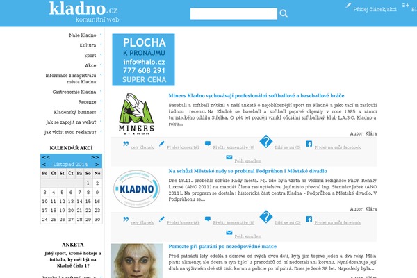kladno.cz site used Newsnote