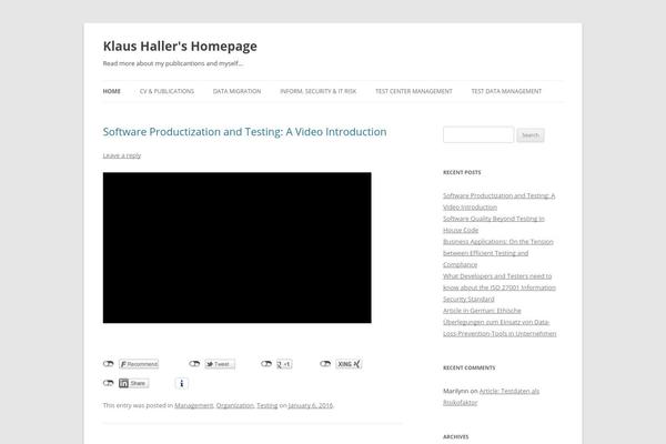 Twenty Twelve theme site design template sample