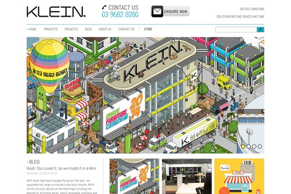 Klein theme site design template sample