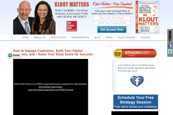 kloutmatters.com site used Clean2