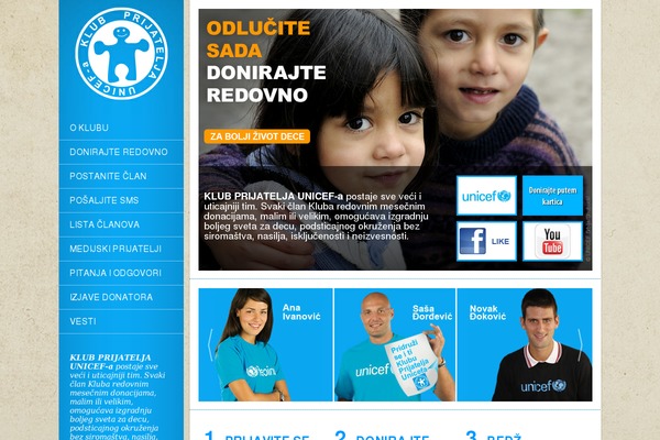 klubprijateljaunicefa.rs site used Unicef