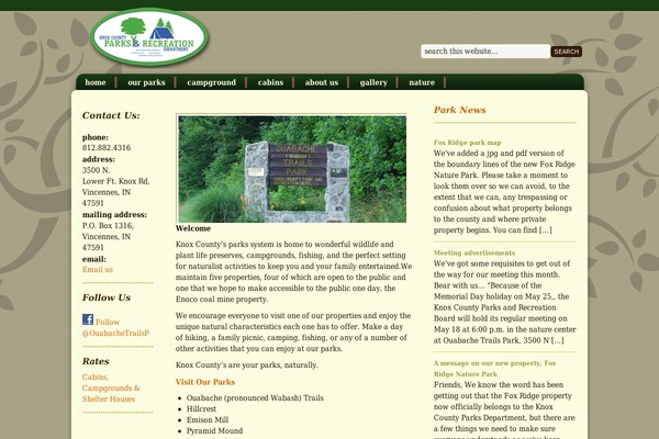 knoxcountyparks.com site used Going Green