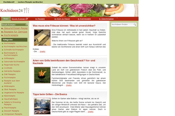 kochideen24.de site used Kochen