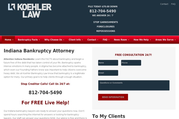 koehlerbankruptcy.com site used Koehler