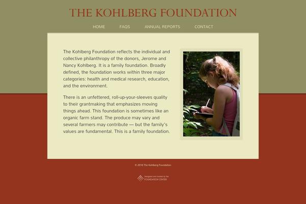 kohlbergfoundation.org site used Fcwebbuilder