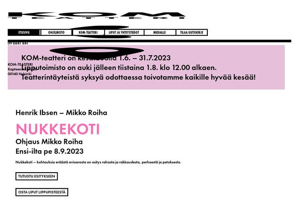 kom-teatteri.fi site used Kom
