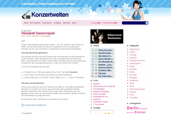 konzertwelten.de site used Gossipcity