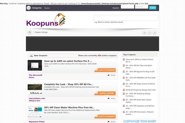 koopuns.com site used Koupon