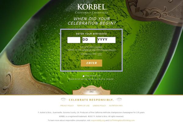 korbel.com site used Korbel