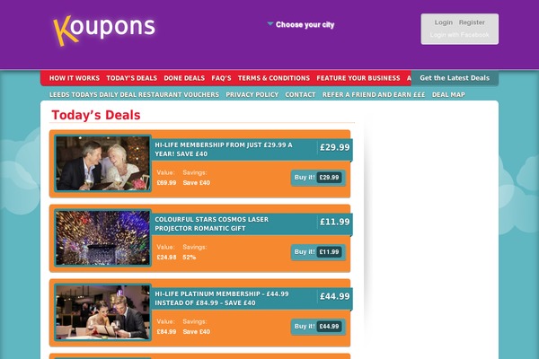koupons.co.uk site used Premium-theme
