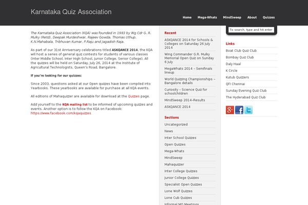 kqaquizzes.org site used Silhouette-3column