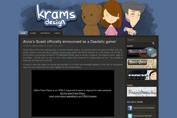kramsdesign.com site used Gamesmania