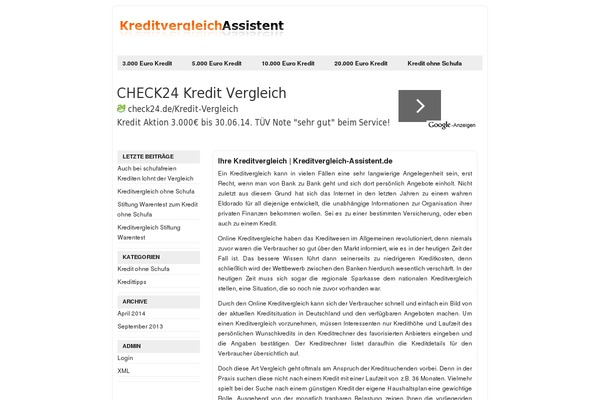 kreditvergleich-assistent.de site used Bluesense-manual