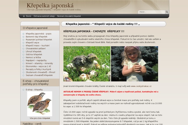 krepelkajaponska.cz site used Krepelkajaponska