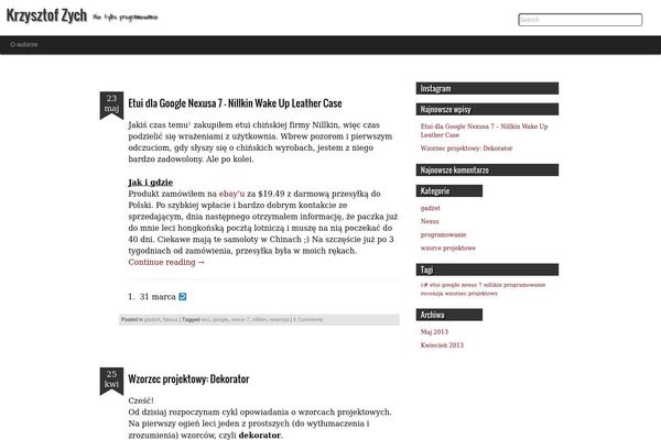 krzysztofzych.pl site used Seismic Slate