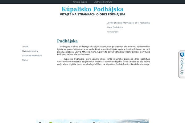 kupaliskopodhajska.sk site used Kupalisko_v21