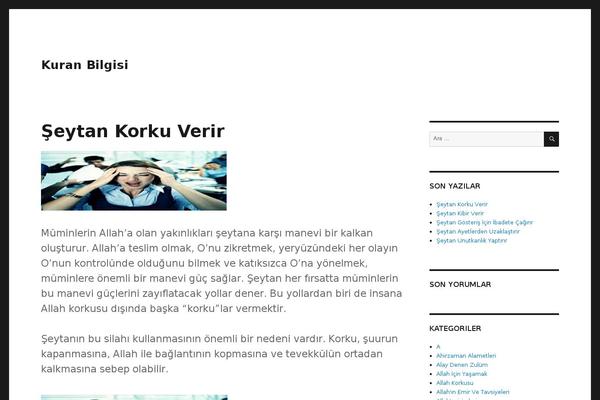 kuranbilgisi.com site used Twenty Sixteen