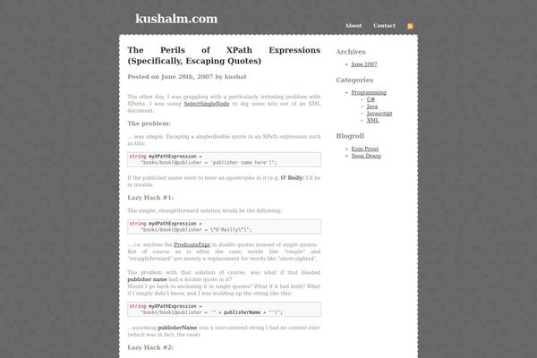 kushalm.com site used Mcf-plain