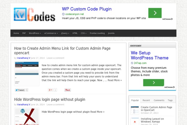 kvcodes.com site used Kvcodes2016