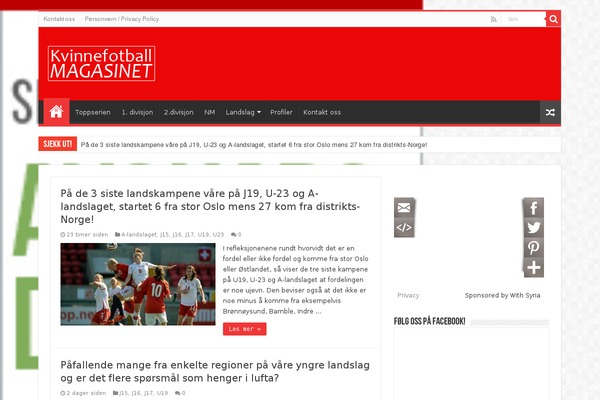kvinnefotballmagasinet.no site used Sahifa