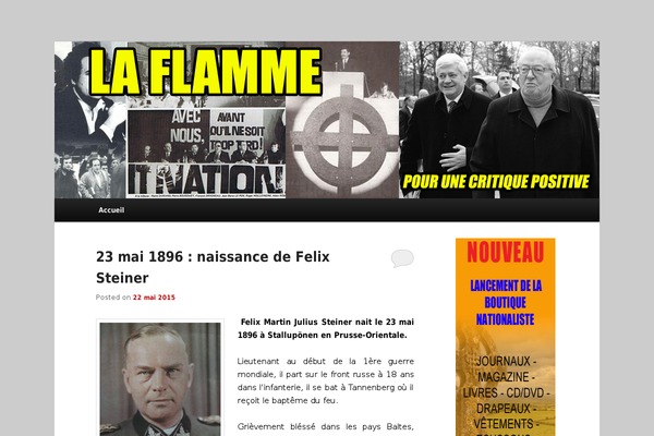 la-flamme.fr site used Head Blog