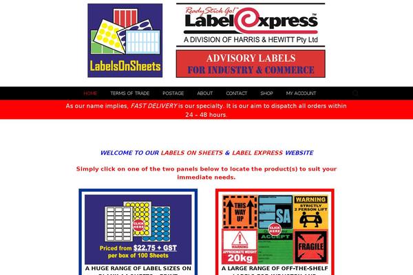 labelsonsheets.com.au site used Labelexpress