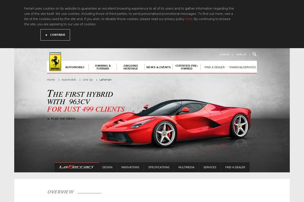 Site using Ferrari-super-header plugin