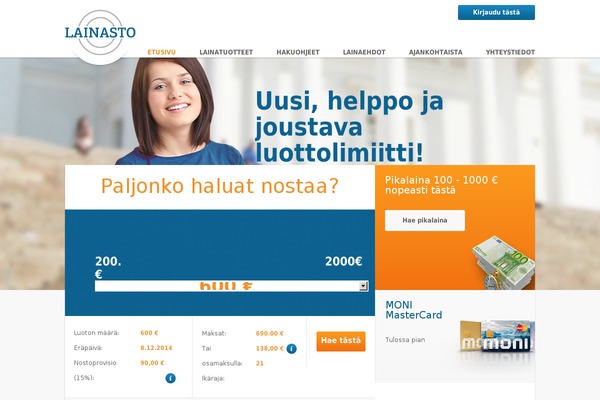 lainasto.fi site used Lainasto