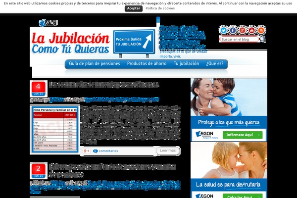 lajubilacioncomotuquieras.es site used Aegonseguros