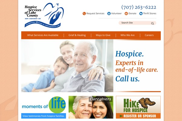 Hospice theme site design template sample