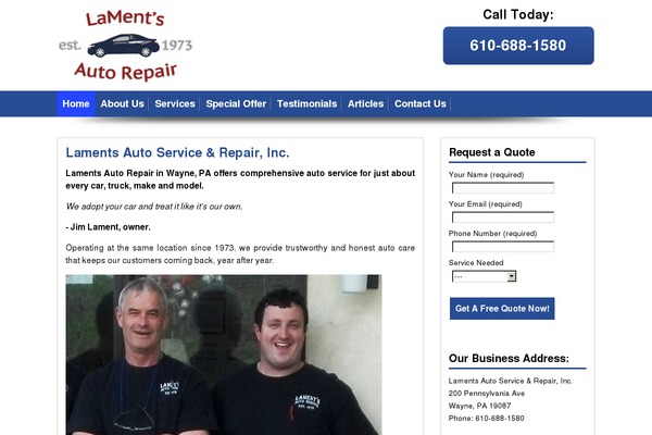 laments-wayne-autorepair.com site used Localnichepower