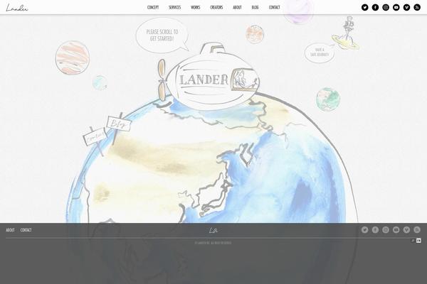 Lander theme site design template sample