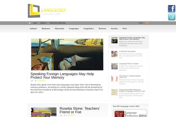 langology.org site used Gridbook Blog