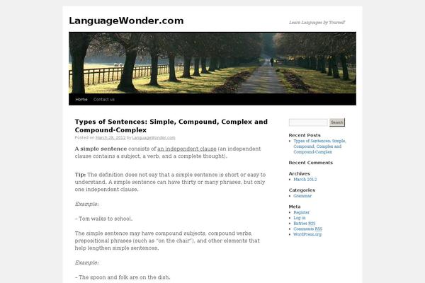 Twenty Ten theme site design template sample