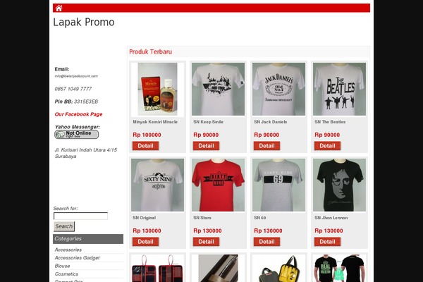 Minimarket website example screenshot