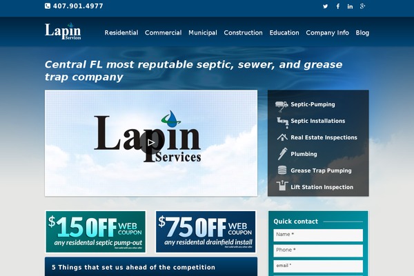 lapinservices.com site used Dev-master