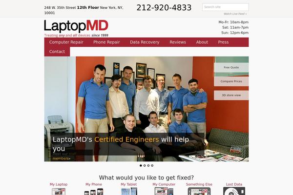 laptopmd.com site used Wp-bootstrap-repair-store