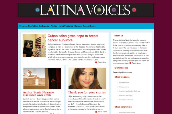 latina-voices.com site used Quadro