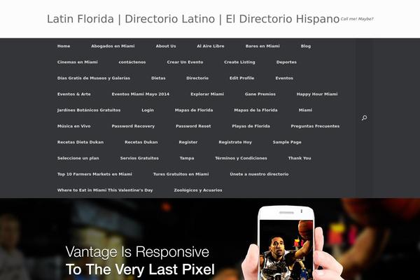 Vantage theme site design template sample
